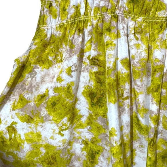 Joie Summer Porcelain Smocked Neck Sleeveless Blouse in Yellow/White Size M - Picture 3 of 15